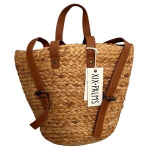 XIX Palms Shorebreak Picnic Cooler Backpack Jute‎ Vegan Leather Insulated Liner